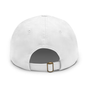 White/Red/Black FCHW Dad Hat with Leather Patch (Rectangle)