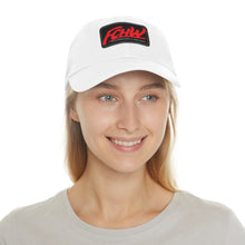 Load image into Gallery viewer, White/Red/Black FCHW Dad Hat with Leather Patch (Rectangle)